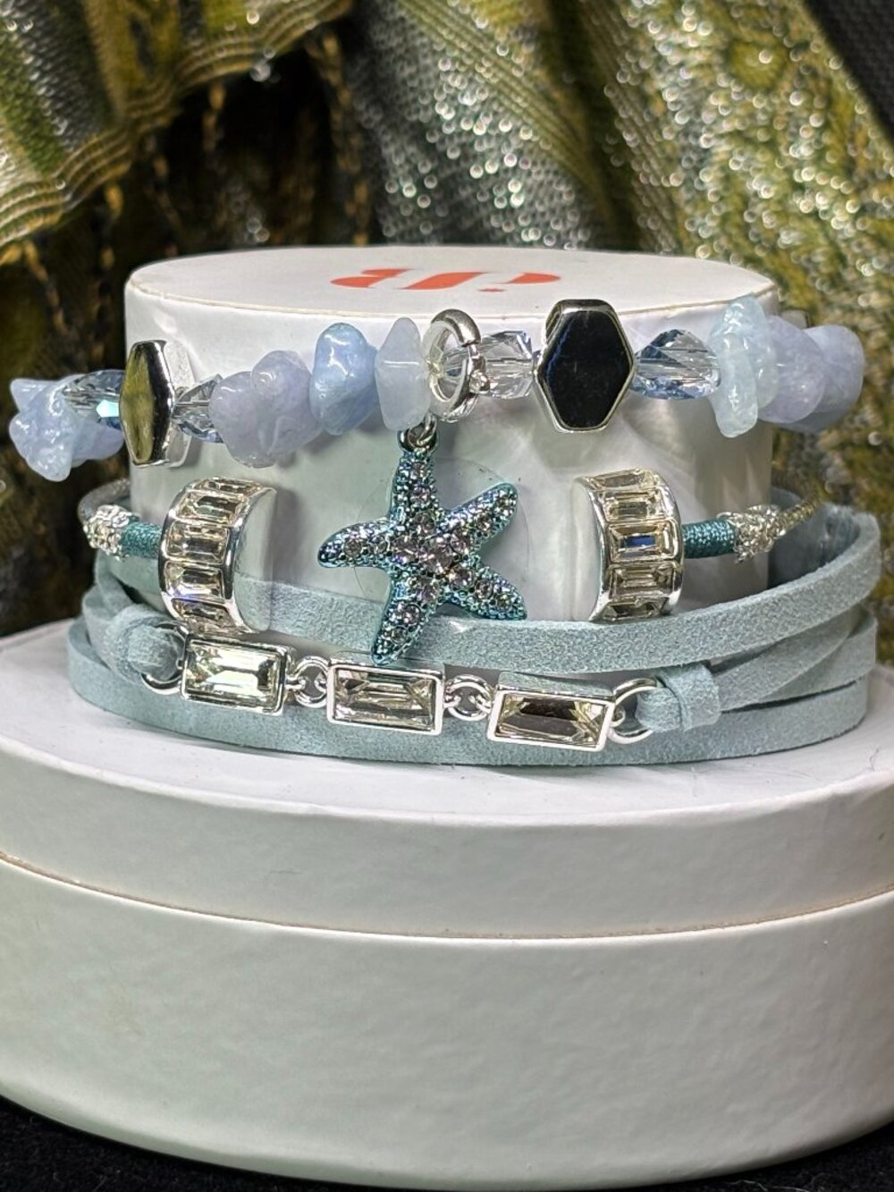 Bomb Party "Starfish Wishes" Summer Stacks 3 Bracelet Stack Set with Starfish
